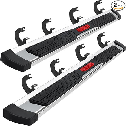 COMNOVA Running Boards Compatible with 2019-2026 Chevy Silverado/GMC Sierra 1500 Crew Cab, 2020-2026 Silverado/Sierra 2500HD 3500HD. 6 Inch High Light Stainless Steel Nerf Bars Step Bars.