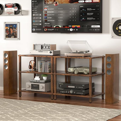 3-Tier AV Media Player Stand, Modern Stereo Cabine, Game Console Shelf
