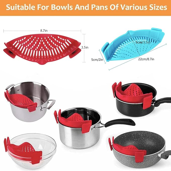 2 Pcs Clip on Strainers, Pot Strainer