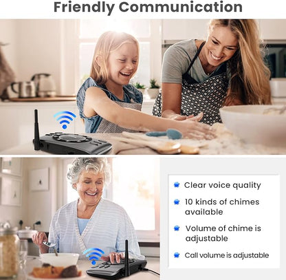Hands-Free Intercoms Wireless for Home Business, Wuloo Upgrade Two Way Audio