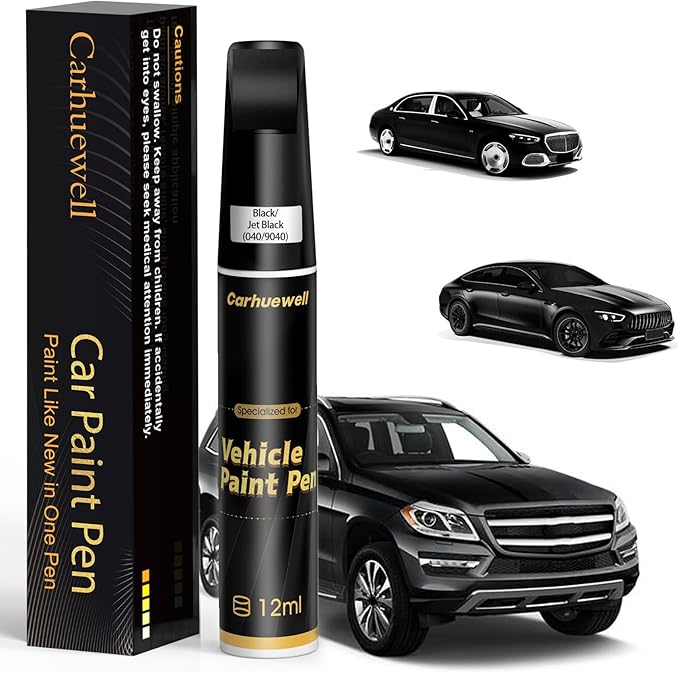 (040/9040) Black/Jet Black Touch Up Paint Compatible with Mercedes-Benz, Exact Match Car Paint Pen Automotive Scratch Repair Remover Kit Quick & Easy Solution for Vehile Chips and Nicks