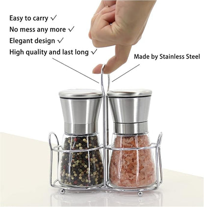 Premium Stainless Steel Salt and Pepper Grinder Set