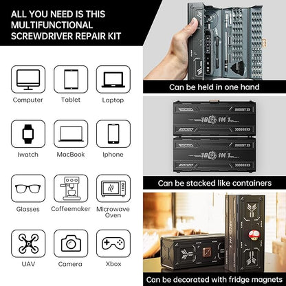Small Electric Screwdriver Set, JAKEMY Smart 3 Torque Cordless Screwdriver Kit