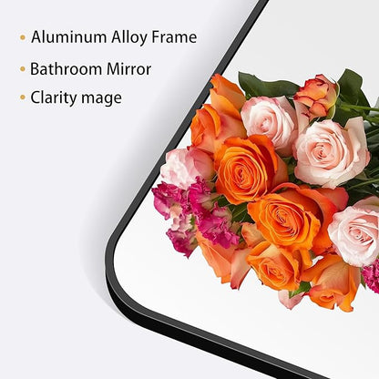 30" x 36"Bathroom Mirror, Matte Black Wall Mirror