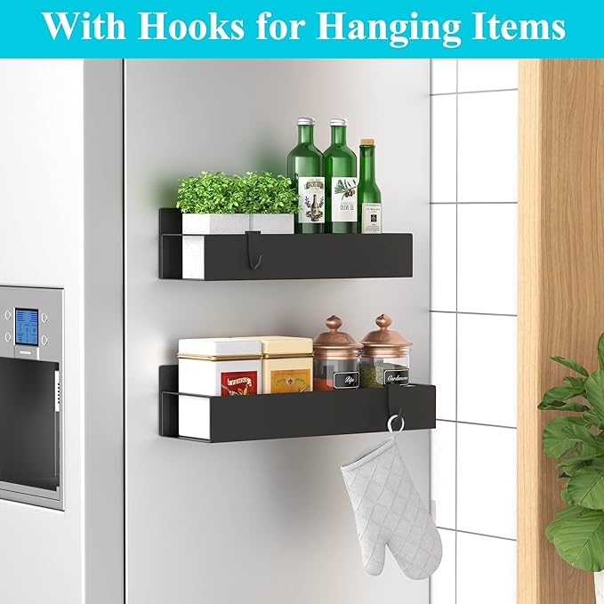 HuggieGems 2 Pack Magnetic Spice Storage Rack Organizer