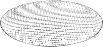 HARFINGTON Round Cooking Rack 15-inch 201 Stainless Steel Cross Wire Barbecue Grill Net with 20mm Legs for Cooking Baking Steaming BBQ