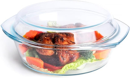Round Tempered Glass Casserole Dish