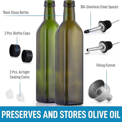 Zulay Kitchen (2 pack 17oz Olive Oil Dispenser Bottle