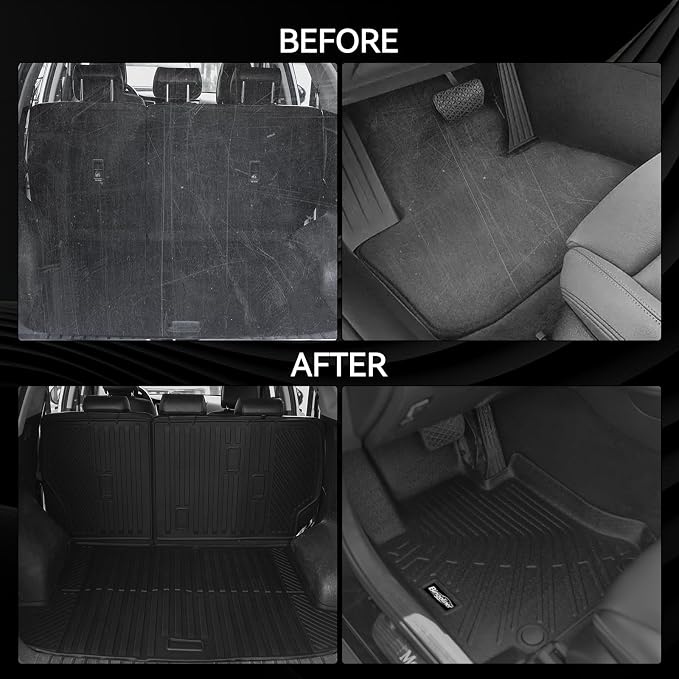 Floor Mats for Kia Telluride 2020-2025, Trunk Mat with Backrest Mat All Weather TPE Protector for Kia Telluride Accessories Floor Liner
