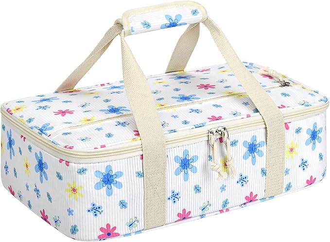 Corduroy Casserole Carrier, Insulated Lasagna Lugger
