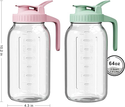 2 Pack - 64oz Glass Breast Milk Pitcher - Wide Mouth