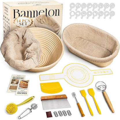 Sourdough Starter Kit, Banneton Bread Proofing Baskets Set, Sourdough Bread