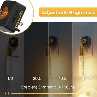 L LOHAS LED Night Lights Plug into Wall, 2 Pack Dimmable Night Light 0-100LM