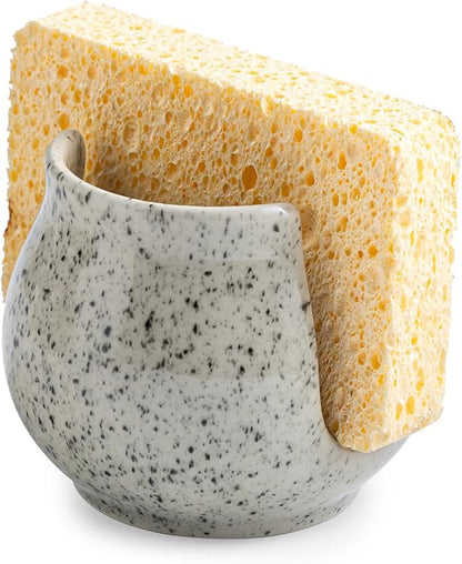 Zoeeker Sponge Holder for Kitchen Sink, Ceramic Dish Sponge Dish Rack Scrubby