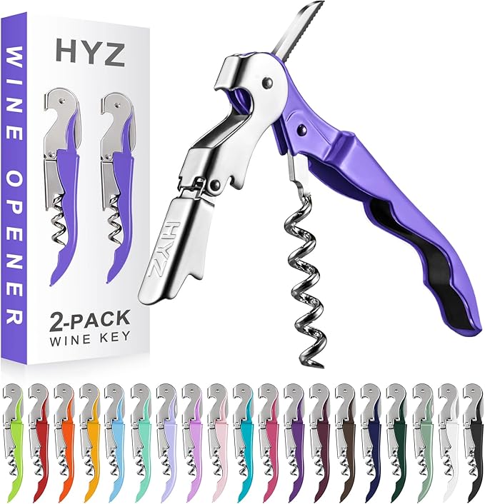 HYZ 2-Pack Wine Opener Waiter Corkscrew, Professional Wine Key