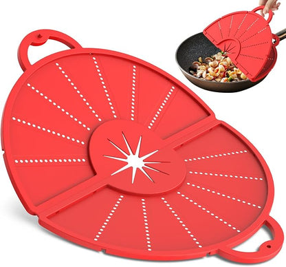 Silicone Splatter Screen for Frying Pan, Foldable Splash Guard, Heat-Resistant