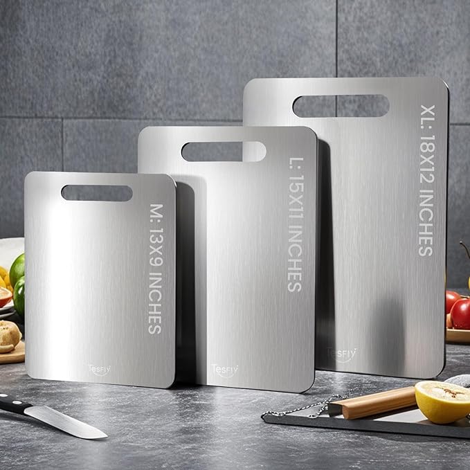 3 Pack Titanium Cutting Board, 100% Pure Titanium Cutting Boards