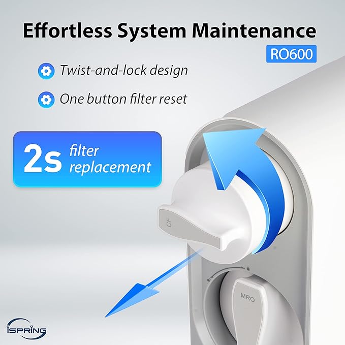 iSpring RO600BN Tankless Reverse Osmosis System Under Sink, 600 GPD Fast Flow