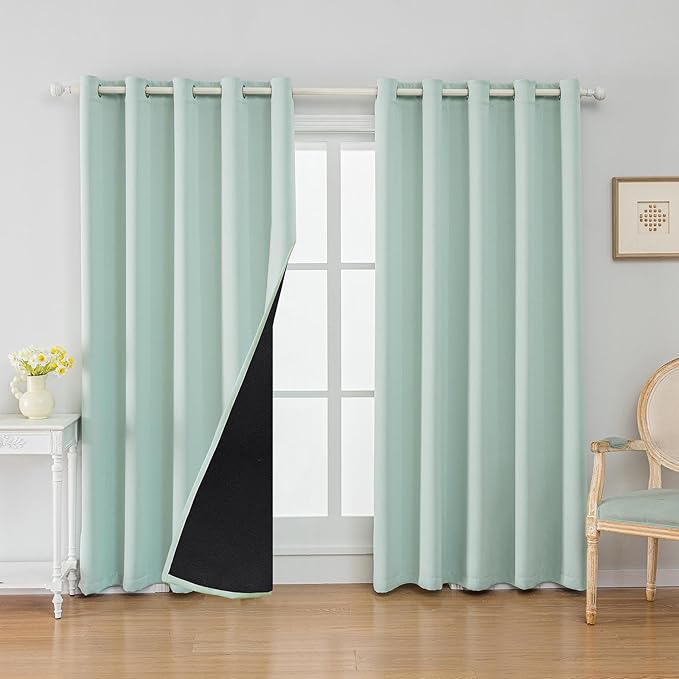 Anytime 100% Blackout Curtain 2 Panels Set, Thermal Insulated Window Drapes