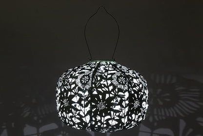 Allsop Soji Stella - Floral Punch - Square Sunflower - 11" Outdoor Solar Lantern - Sage