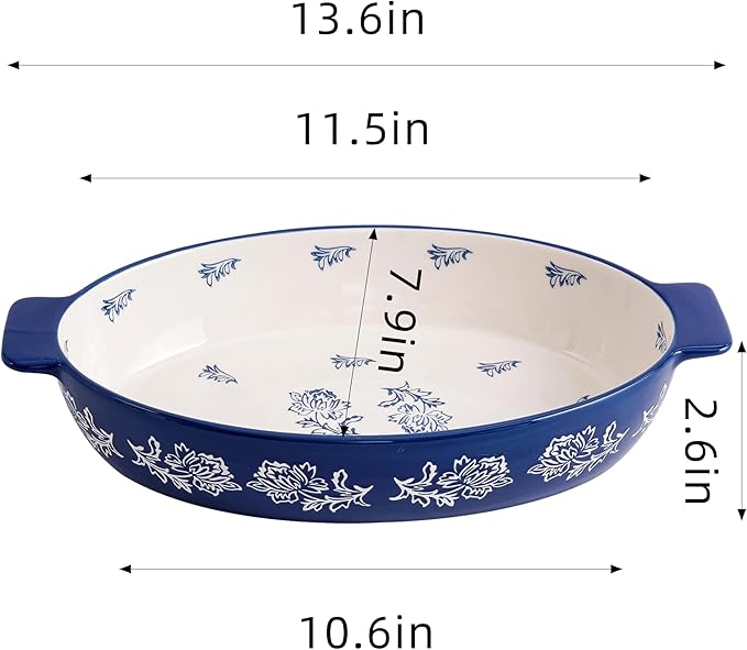 Wisenvoy Casserole Dish Baking Dish Ceramic Au Gratin Baking Dish Lasagna Pan