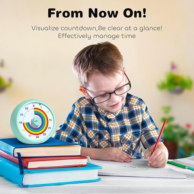 Visual Timer for Kids, 60-Minute Countdown Timer for Classroom Office Kitchen