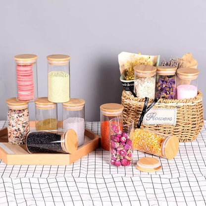 Tzerotone 12 Pcs Glass Spice Jars
