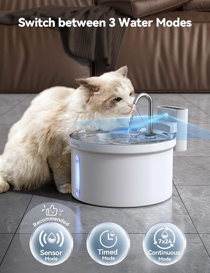 Wireless Cat Water Fountain FEELNEEDY Automatic Pet Water Dispenser