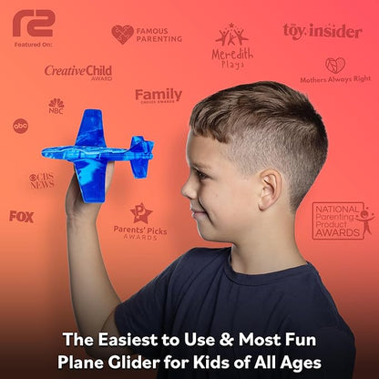 Airplane Toy Foam Airplanes for Kids - Best Stocking Stuffers for Boys & Girls - Easy Throwing Air Planes - Gift Idea Toy Games - Styrofoam Plane Glider - Great Gifts for Ages 4 5 6 7 8 9+ Year Old