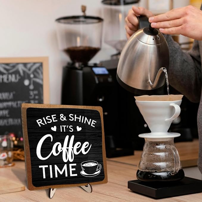 Coffee Bar Decor Sign, Coffee Bar Accessories, Funny Coffee Bar Desk Decor