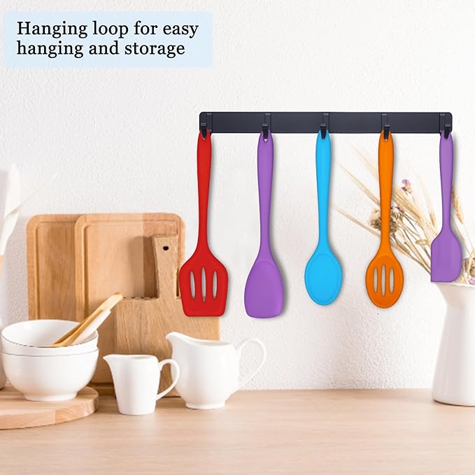 E-far 10 Pcs Silicone Cooking Utensils Set, Heat Resistant Kitchen Utensil Set