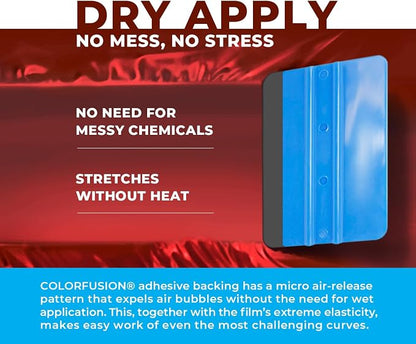 ColorFusion PPF by VViViD, Satin Stealth Chrome Red Dry Apply PPF Vinyl Car Wrap Roll 60ft x 5ft