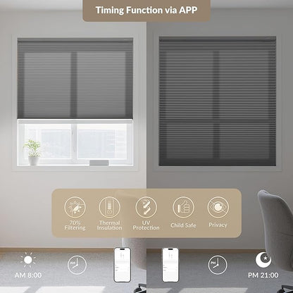 Boolegon No Drill Motorized Cellular Blinds