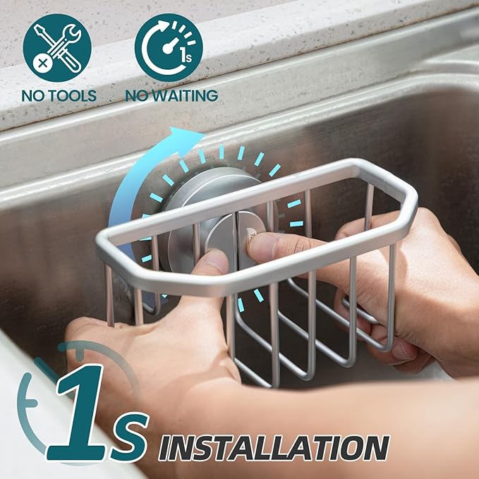 TAILI Sink Caddy with Strong Suction Cup, Sponge Holder