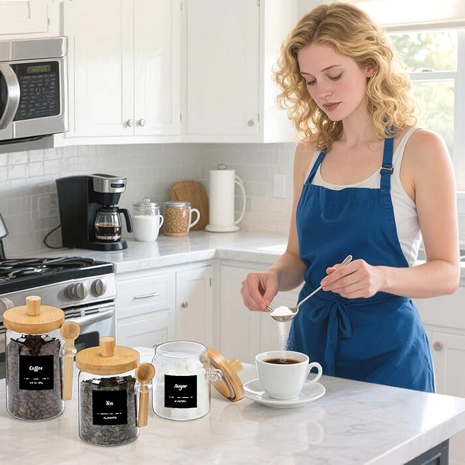 Suclain 3 Pcs Glass Coffee Container