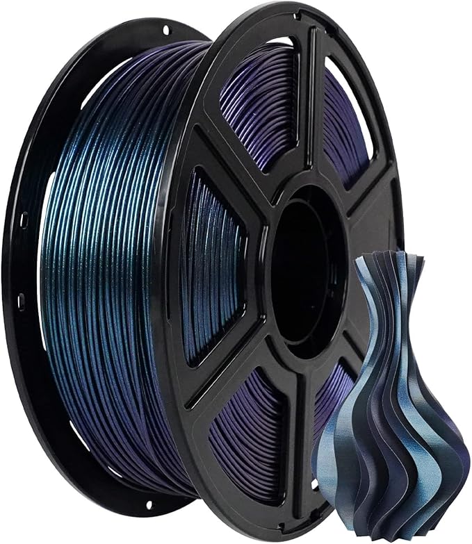 FLASHFORGE PLA Filament 1.75mm +/- 0.02mm Burnt Titanium, Color Changeable 3D Printer Filament 1kg (2.2lbs), Chameleon Changing Colors with Light, Perfectly Hide The Layer Line