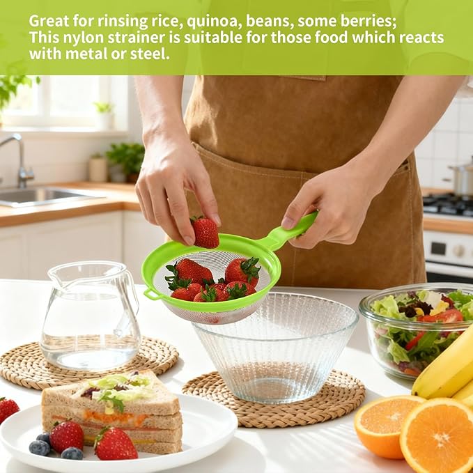 Luckyiren Kefir Strainer Set, 2-Size Plastic Non-Metal Sieve