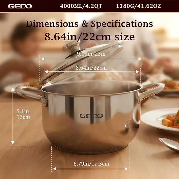 GEDO Stainless Steel Stock Pot