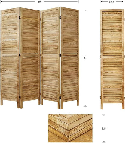 Room Dividers and Folding Privacy Screens, Wood Louvered Separators Divider Wall