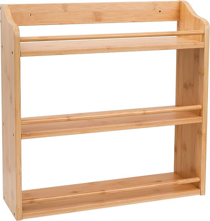 3 Tier Bamboo Spice Rack, Seasoning Jars Rack Shelf Spice Organizer