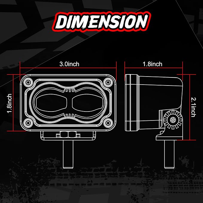 SAE Fog Lights Yellow 3 Inch LED Pod Light Bar Street Legal DOT Approved Off Road Driving Light Cube 2PCS Bumper Fog Lights For Truck Pickup Motorcycle ATV UTV Boat