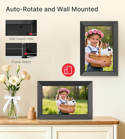 BIGASUO Digital Picture Frame, 10.1" Frameo Digital Frame WiFi