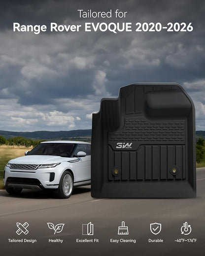 3W Floor mats & Cargo Liner fit for Range Rover Evoque 2020-2024 2025 2026,TPE All Weather Custom Fit Floor Liner Full Set Car Liners