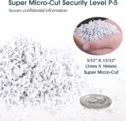 WOLVERINE 15-Sheet Super Micro Cut High Security Level P-5 Heavy Duty