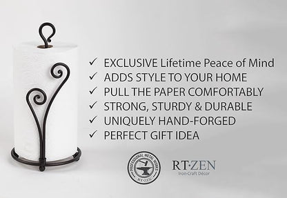 RTZEN Matte Black Paper Towel Holder Countertop