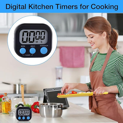 Leumoi 24 Pcs Digital Kitchen Timers Magnetic Back Timers Bulk Large Screen