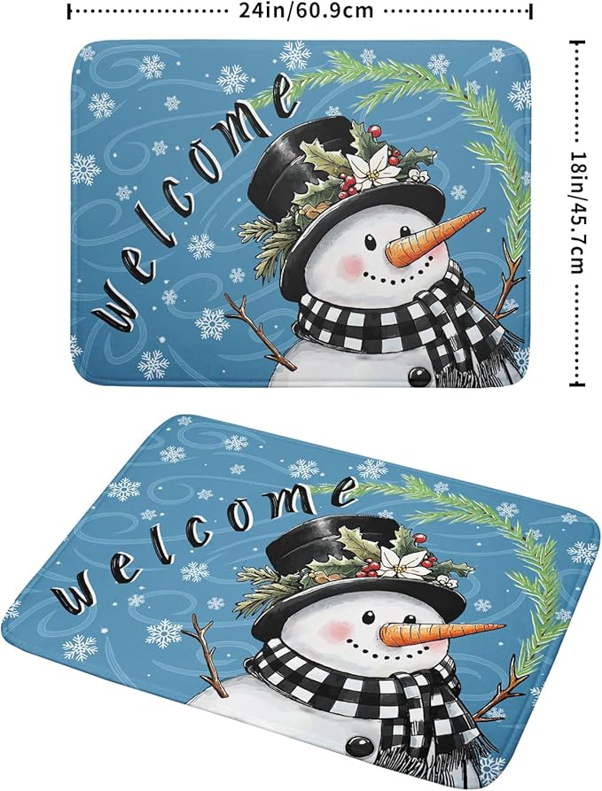 Christmas Snowman Dish Drying Mat