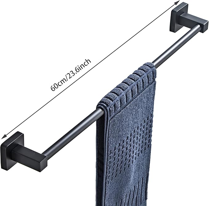 Matte Black Bathroom Hardware Set 4 Pieces, Bathroom Accessories Set Stainless