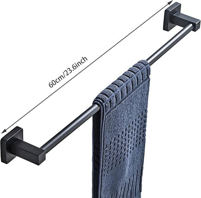Matte Black Bathroom Hardware Set 4 Pieces, Bathroom Accessories Set Stainless