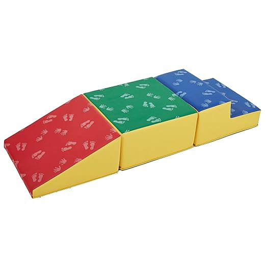 ECR4Kids SoftZone Junior Little Me Climb Crawl and Slide, Beginner Playset, Assorted, 3-Piece